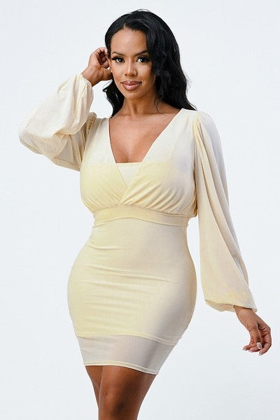 v-neck body dress