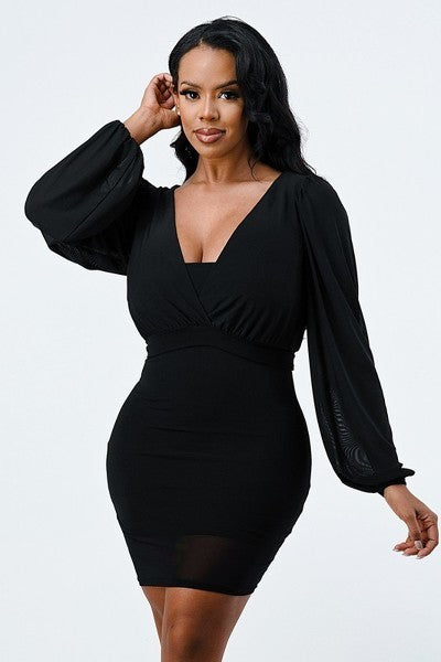 v-neck body dress