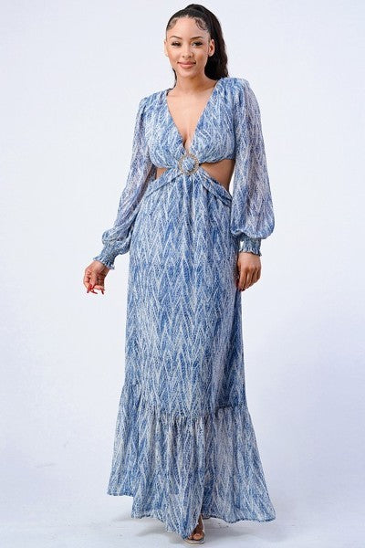 ruffled maxi dress