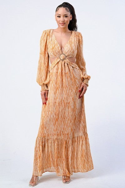 ruffled maxi dress