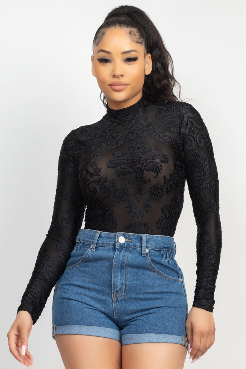 embroidered bodysuit