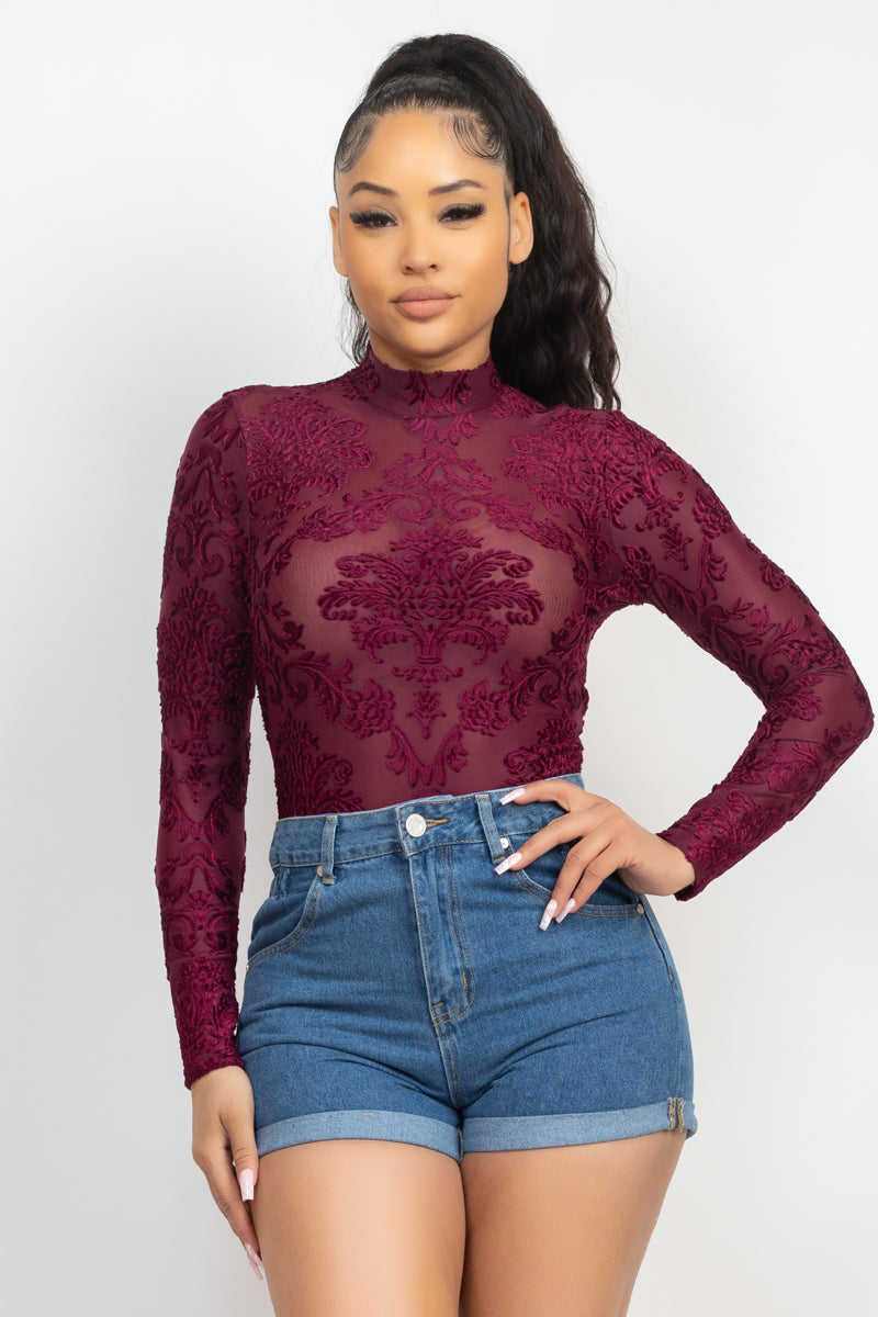 embroidered bodysuit