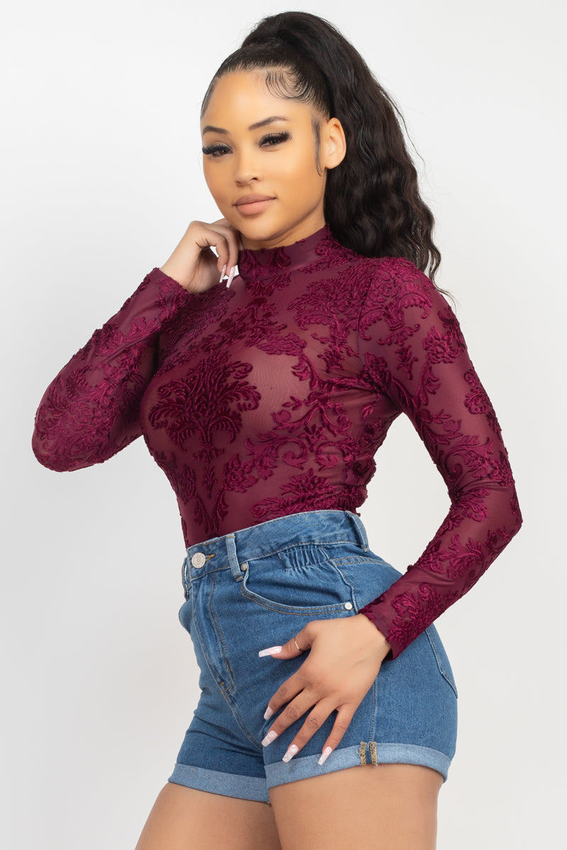 embroidered bodysuit