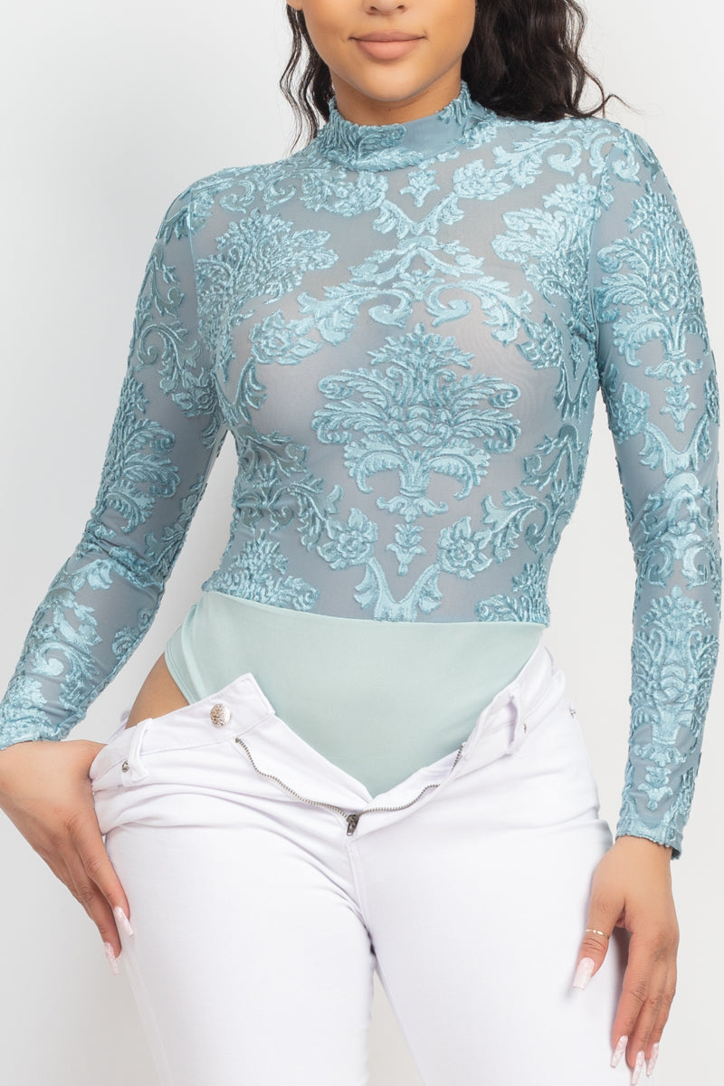 embroidered bodysuit