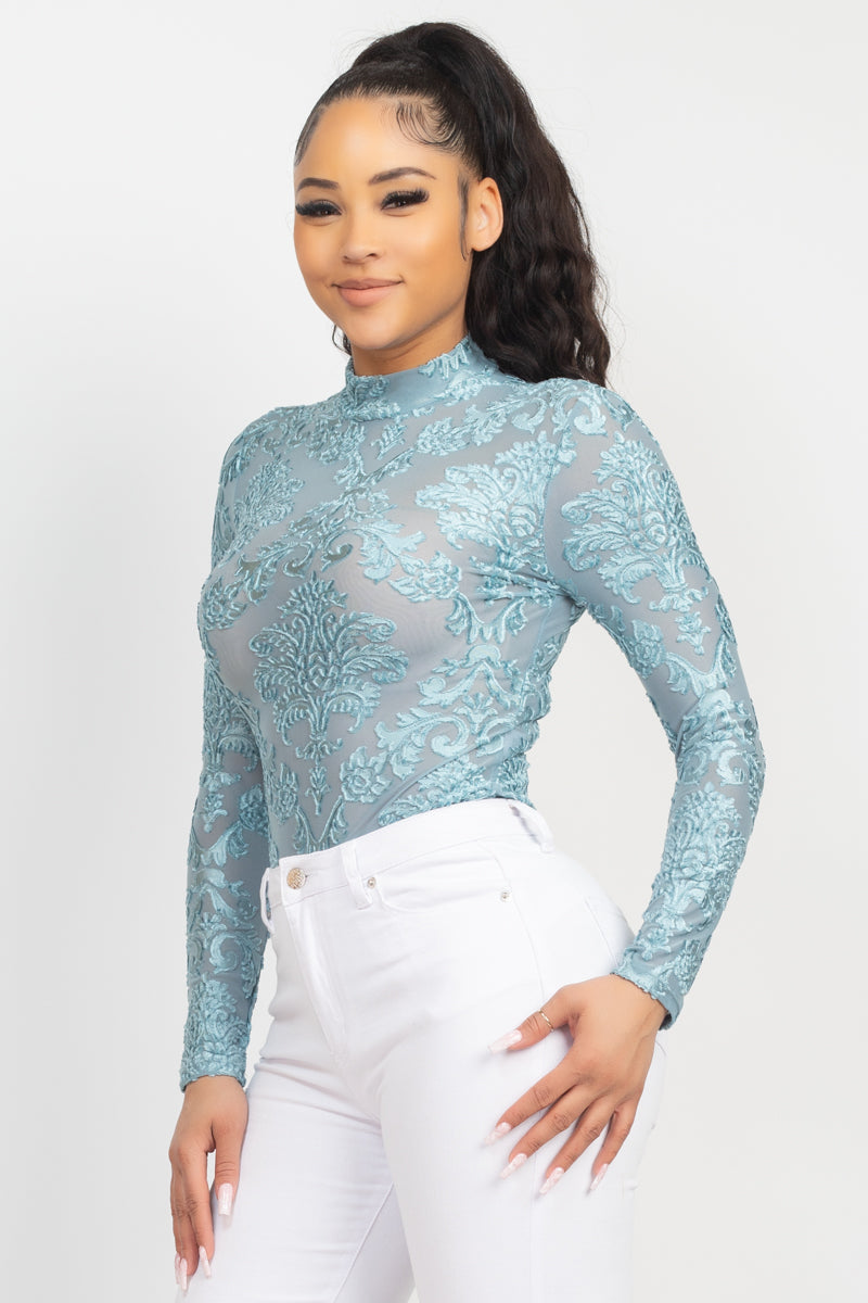 embroidered bodysuit