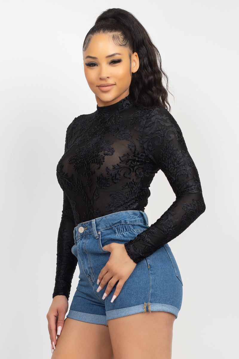 embroidered bodysuit