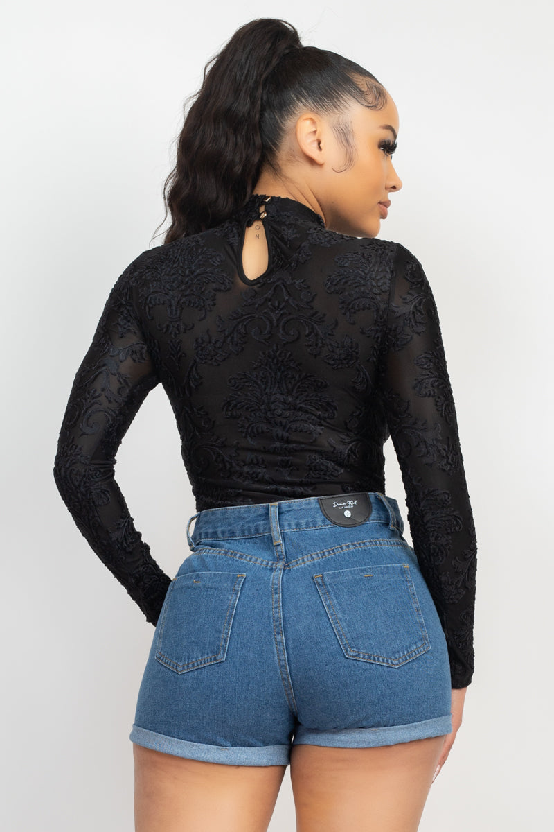 embroidered bodysuit