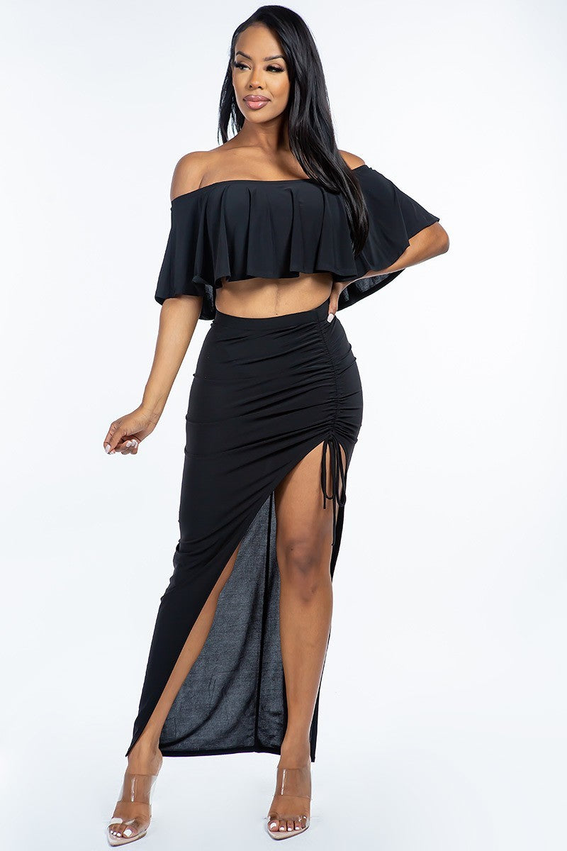 off the shoulder two piece set