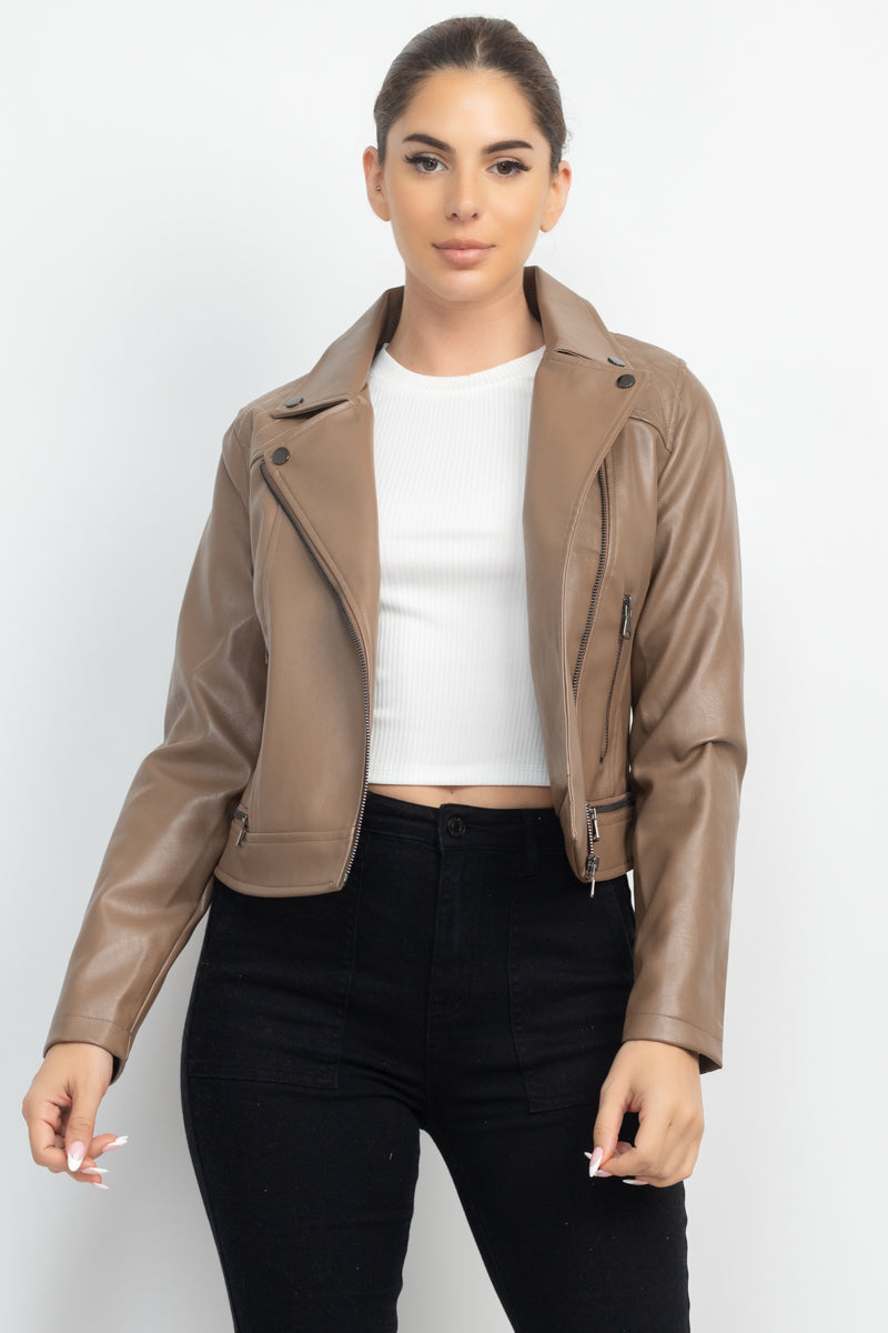 zippered lapel jacket