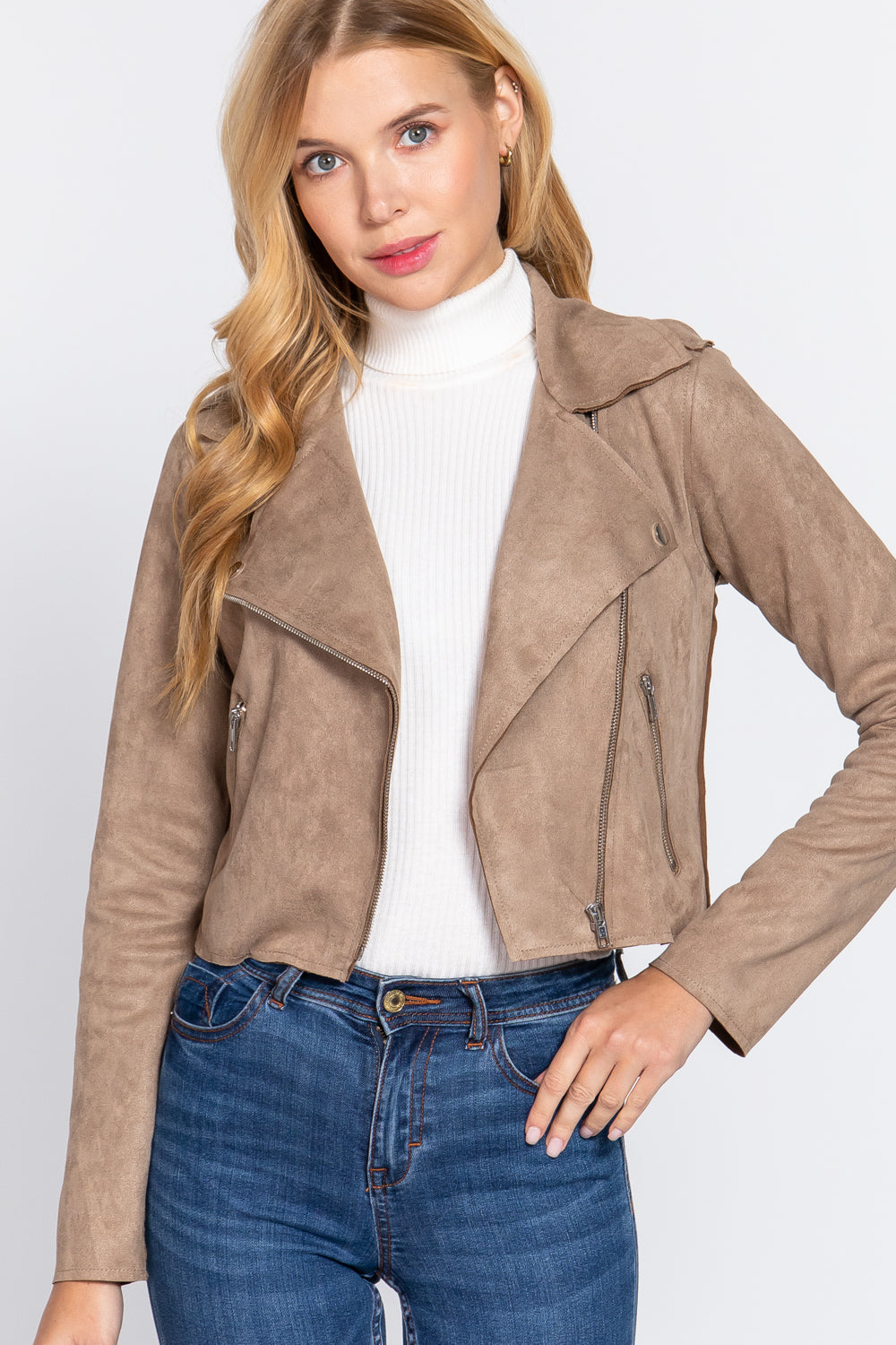 faux suede jacket