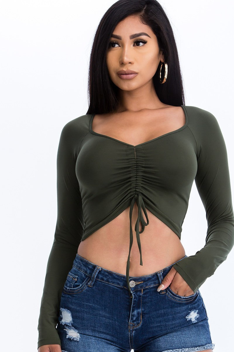 drawstring crop top