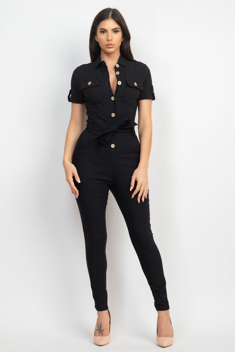 waist-tie jumpsuit