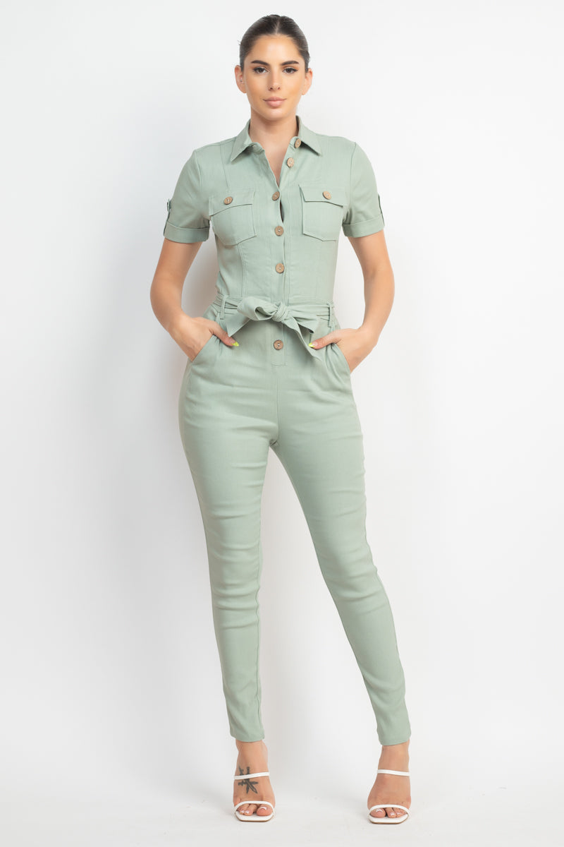 waist-tie jumpsuit