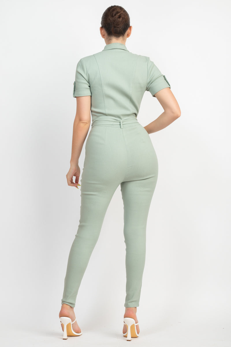 waist-tie jumpsuit