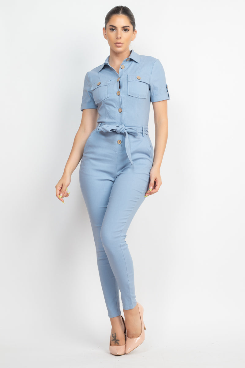 waist-tie jumpsuit