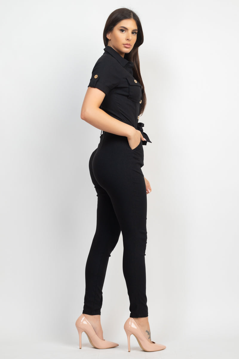 waist-tie jumpsuit