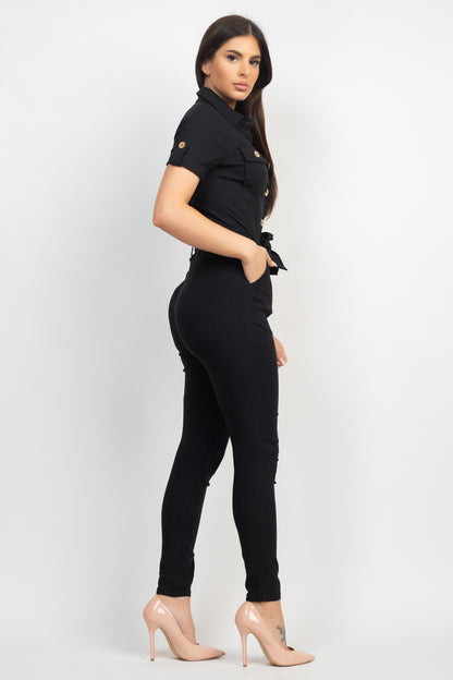 Waist-Tie Jumpsuit