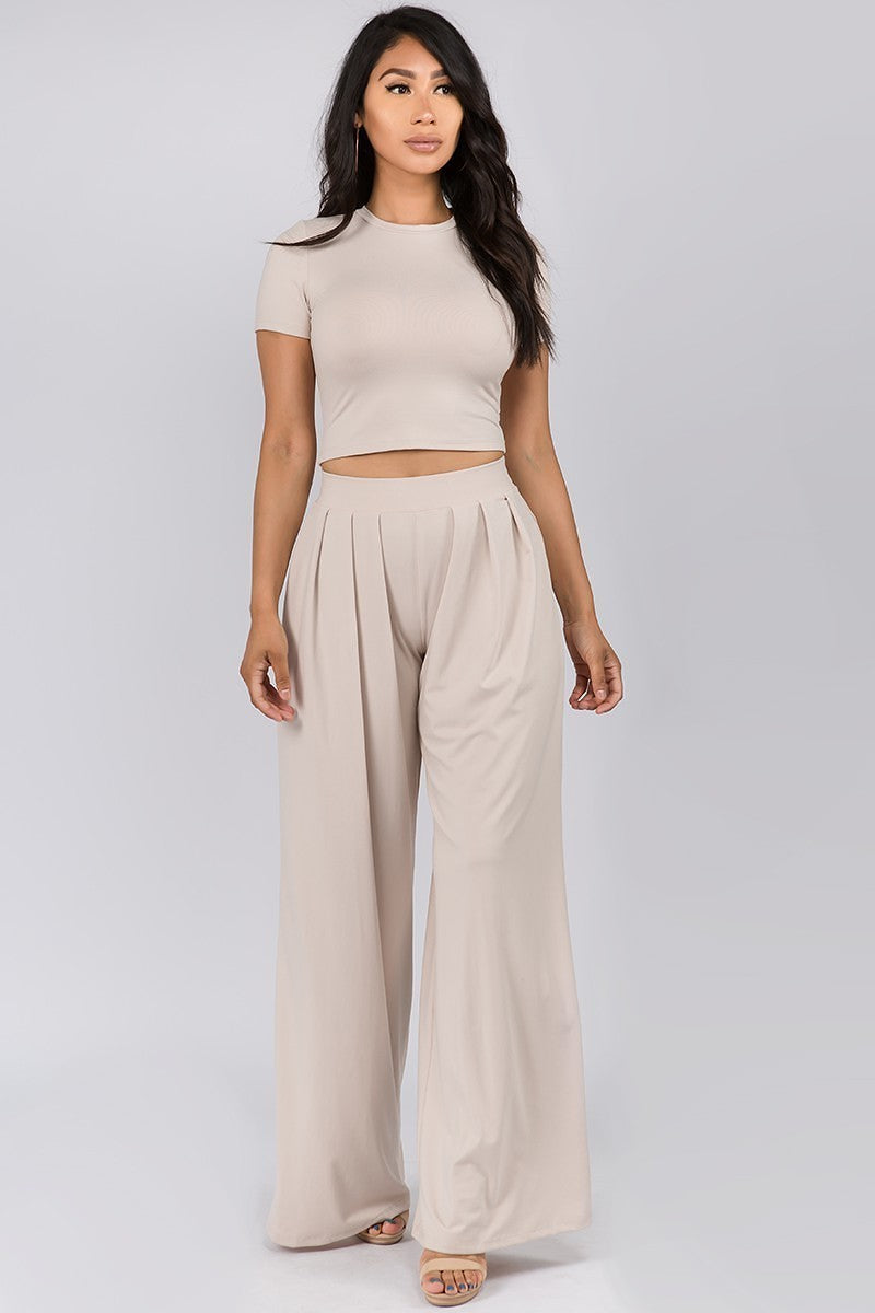 crop top & palazzo pants set