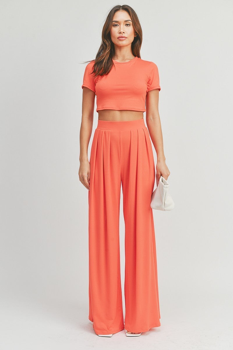 crop top & palazzo pants set