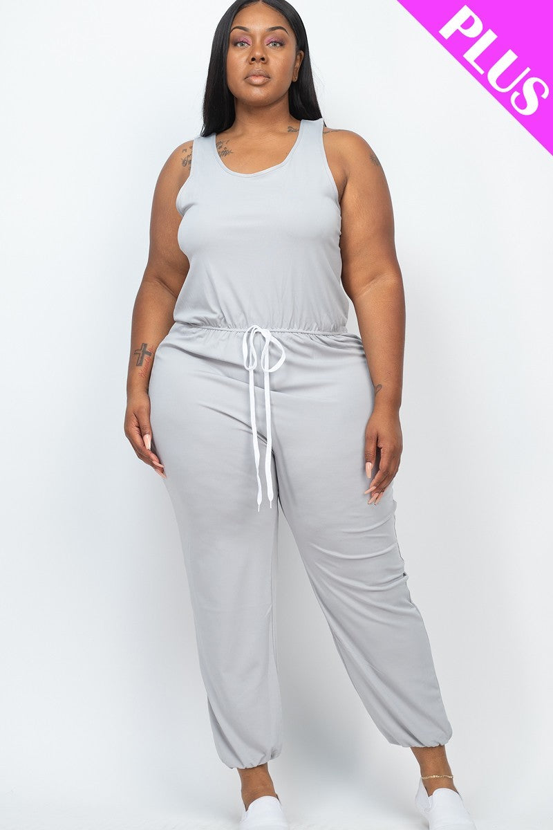 tie waist jogger jumpsuit