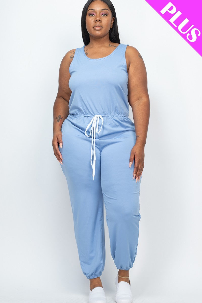 tie waist jogger jumpsuit