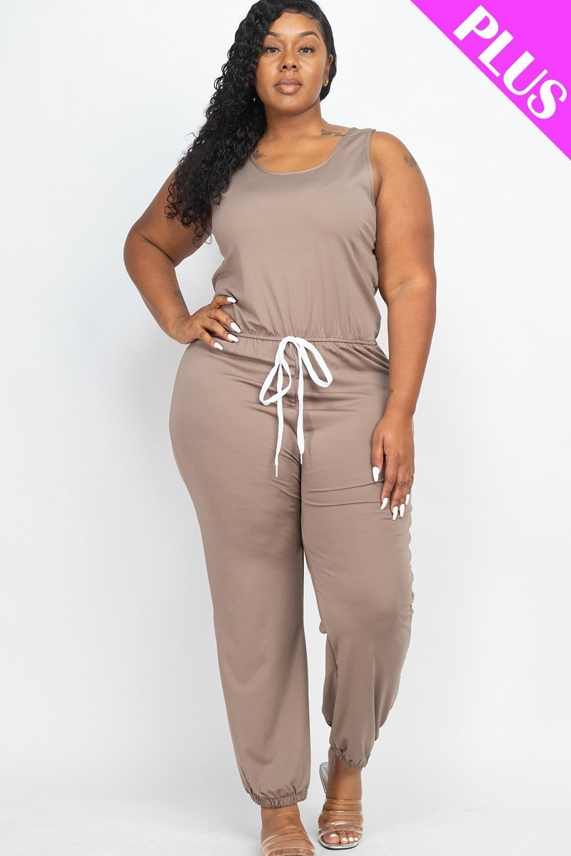 tie waist jogger jumpsuit