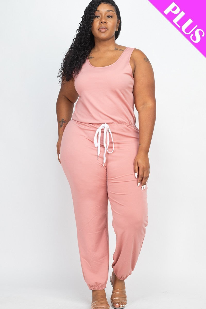 tie waist jogger jumpsuit