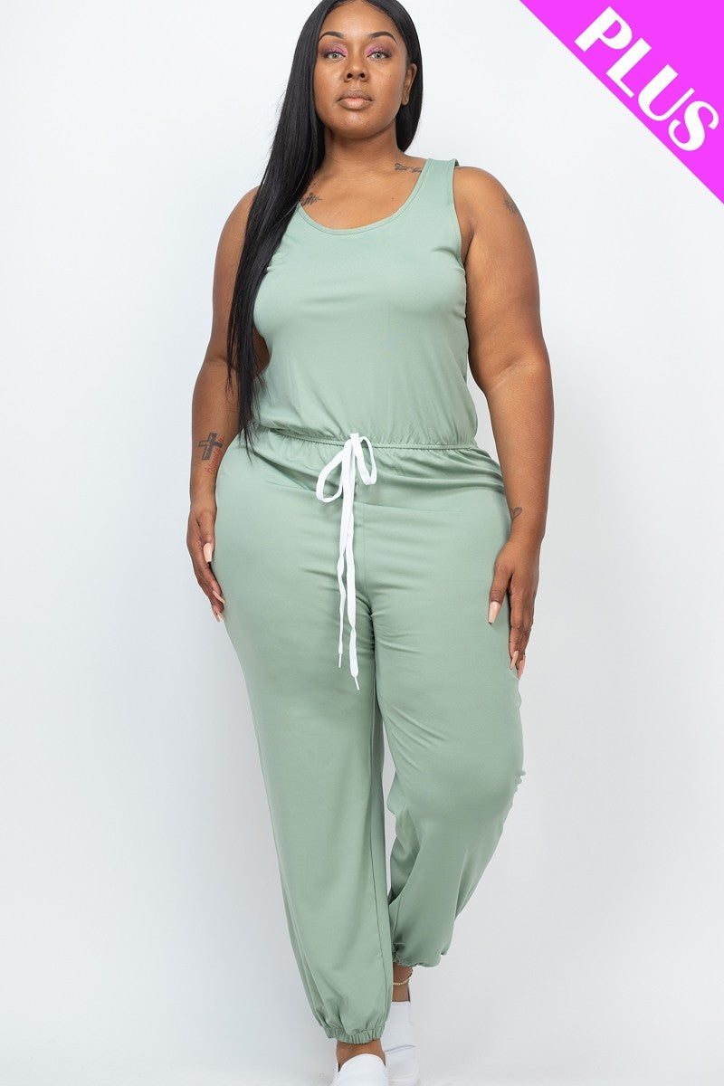 tie waist jogger jumpsuit