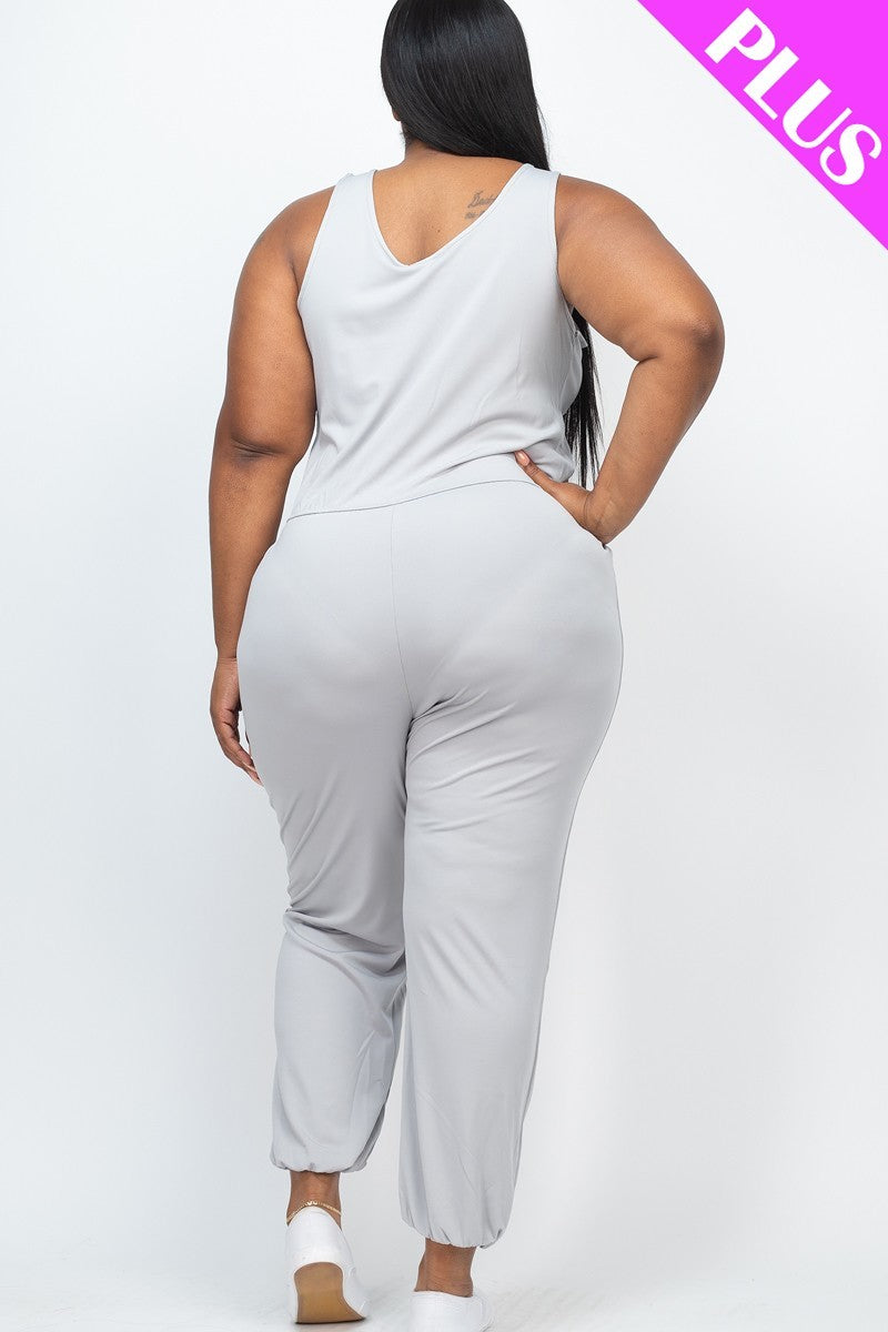 tie waist jogger jumpsuit