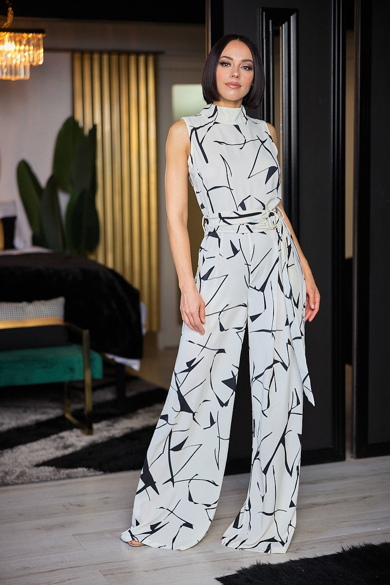 print woven jumpsuit