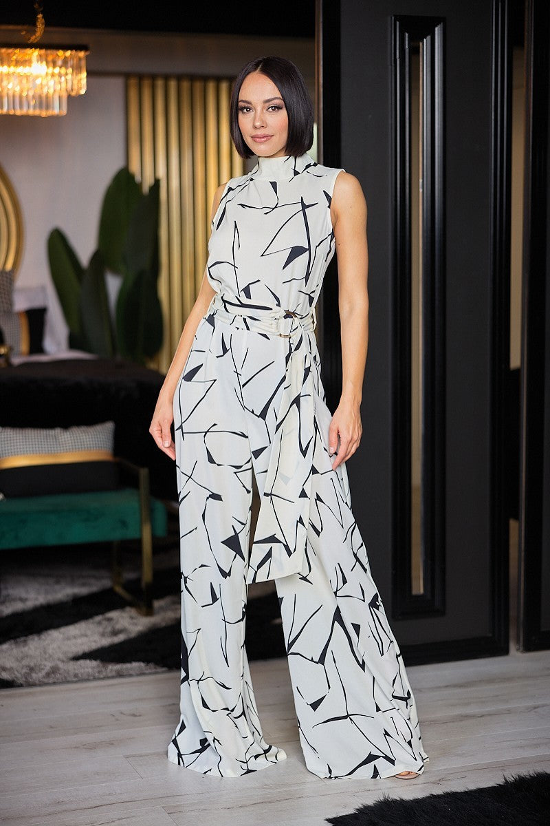 print woven jumpsuit