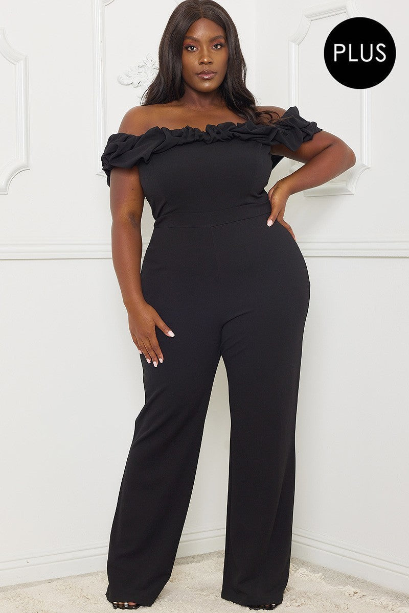 ruffle shoulder jumpsuit