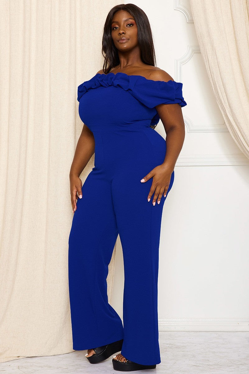 ruffle shoulder jumpsuit