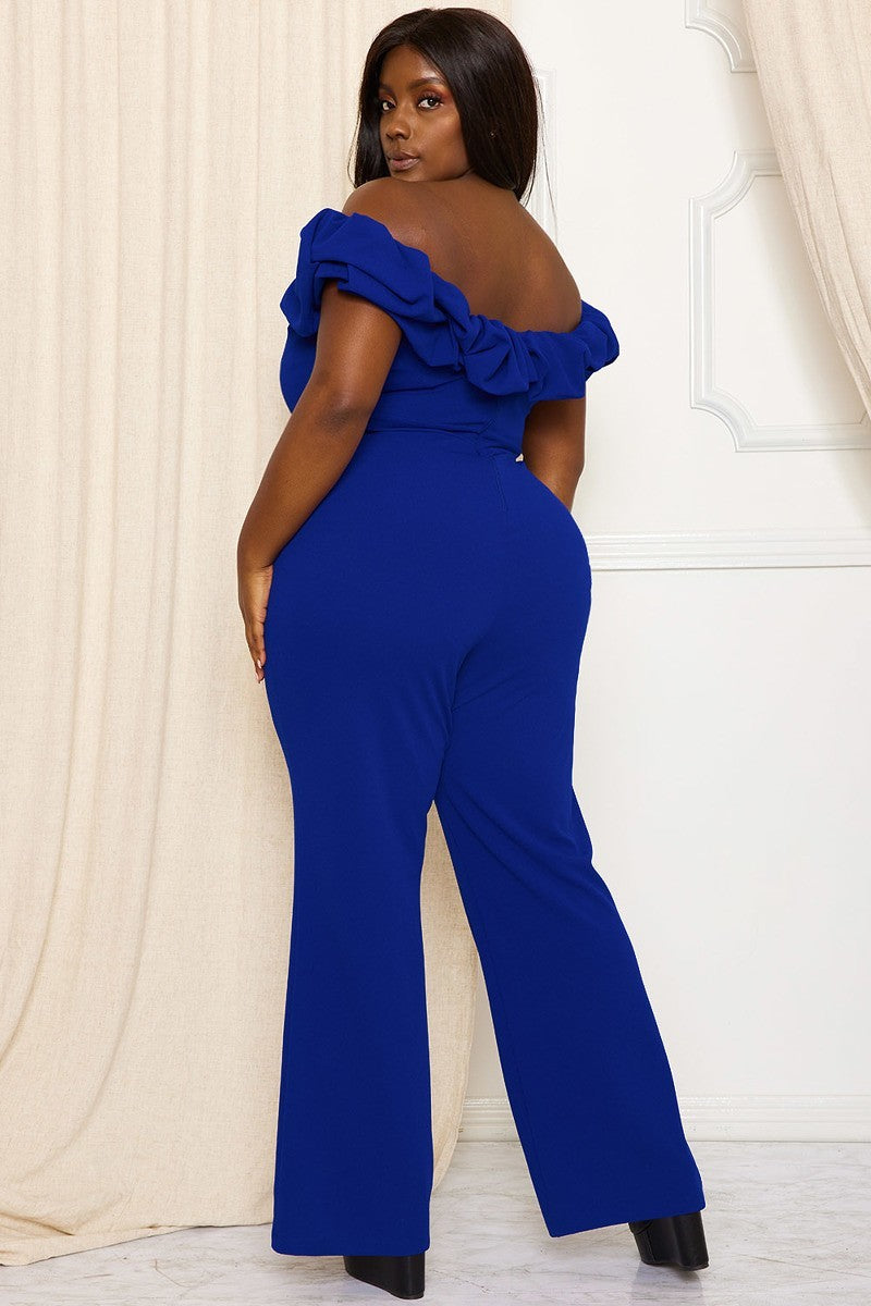 ruffle shoulder jumpsuit