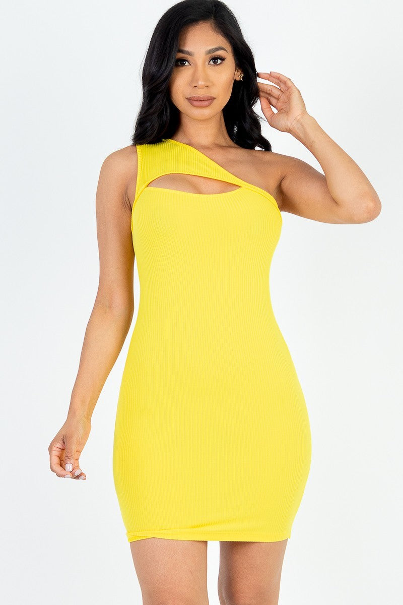 shoulder cutout mini dress