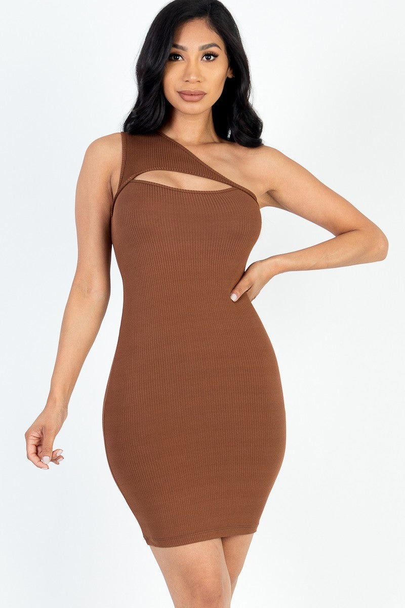 shoulder cutout mini dress