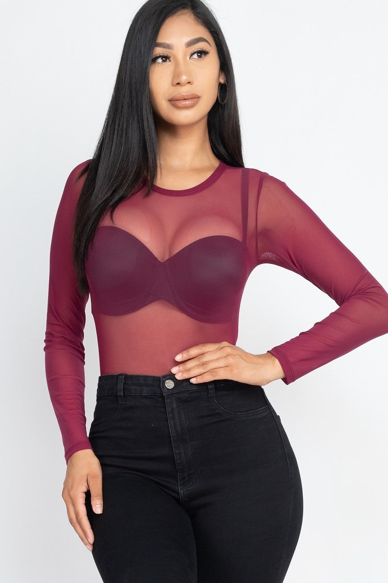 sheer mesh bodysuit