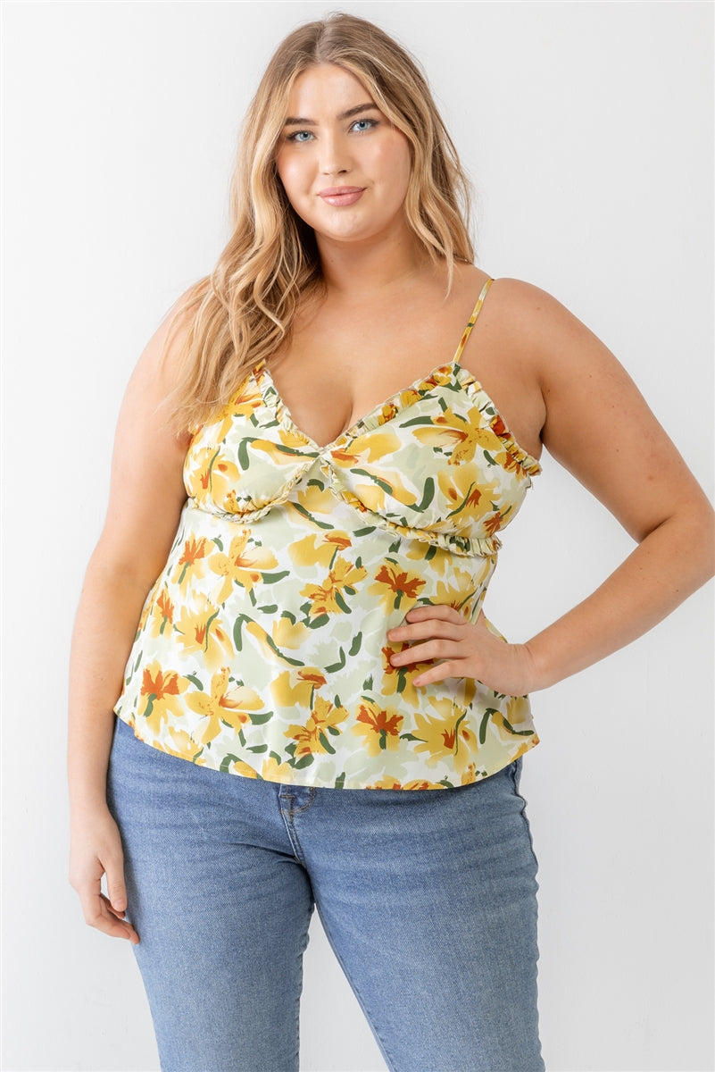 floral print sleeveless tank top