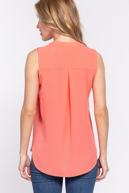 Sleeveless Woven Top