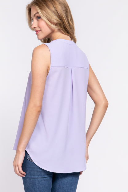 Sleeveless Woven Top