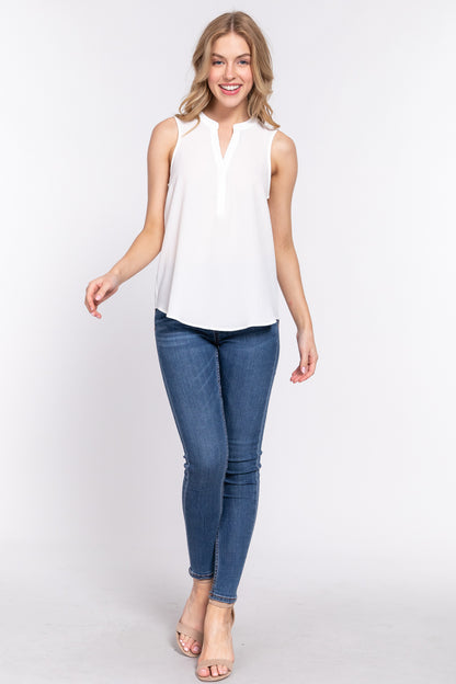 Sleeveless Woven Top