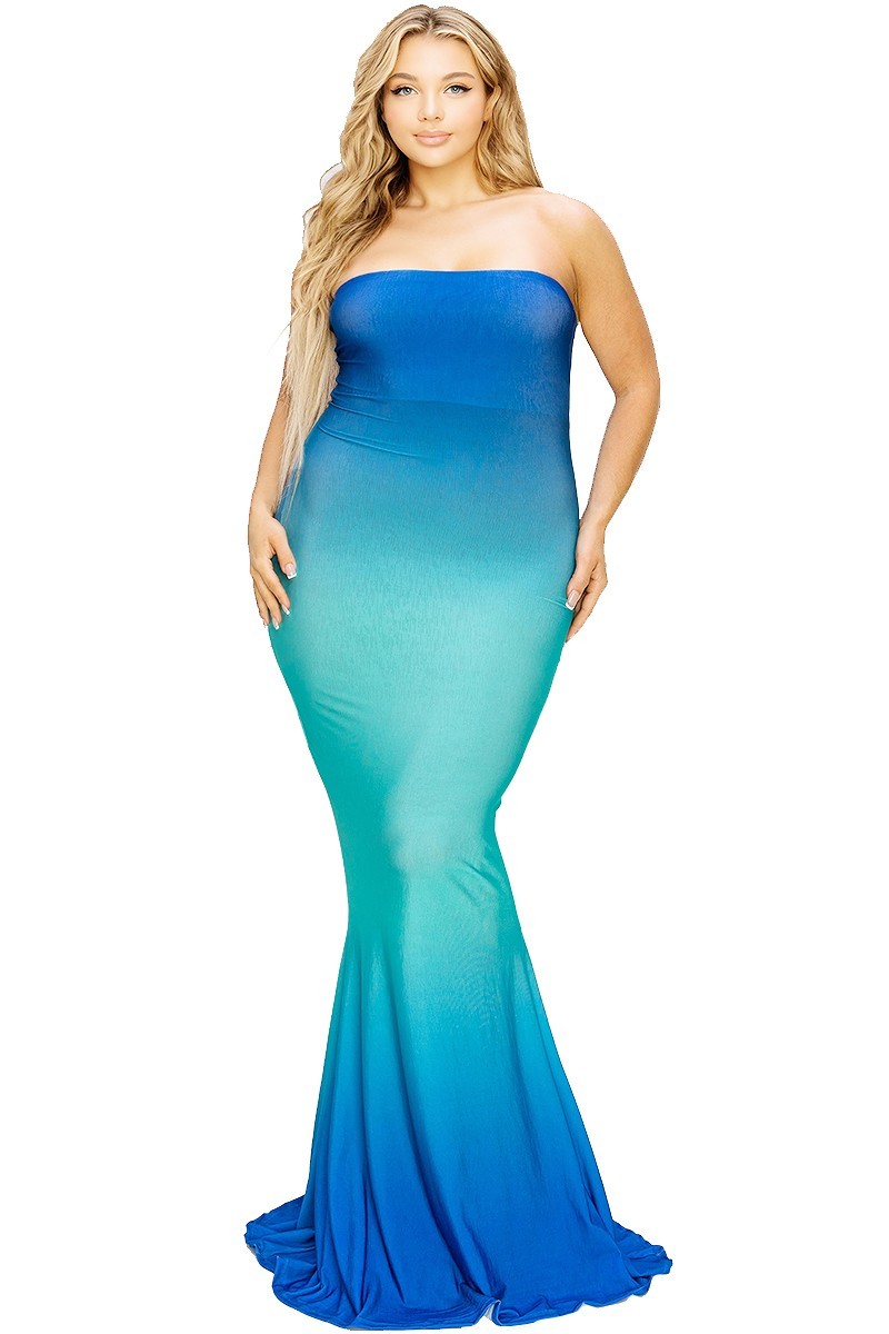 gradient tube maxi dress