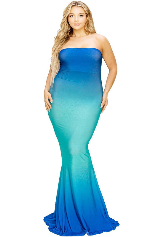 Gradient Tube Maxi Dress