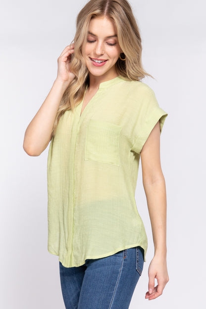 Button Down Woven Top