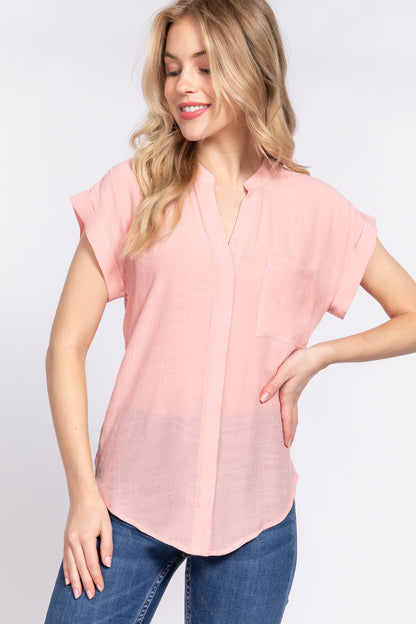 Button Down Woven Top