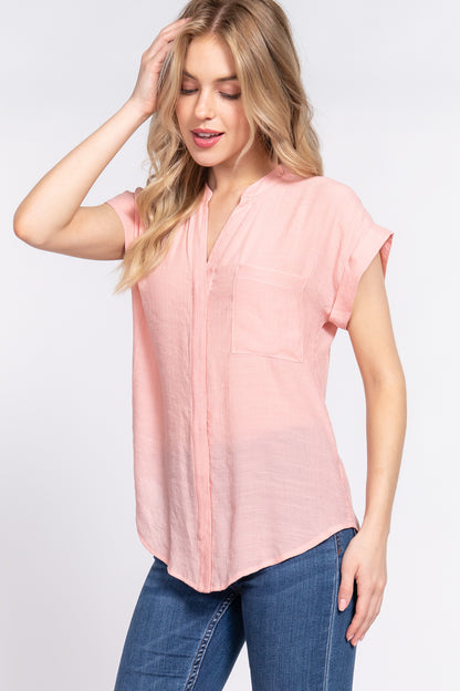 Button Down Woven Top