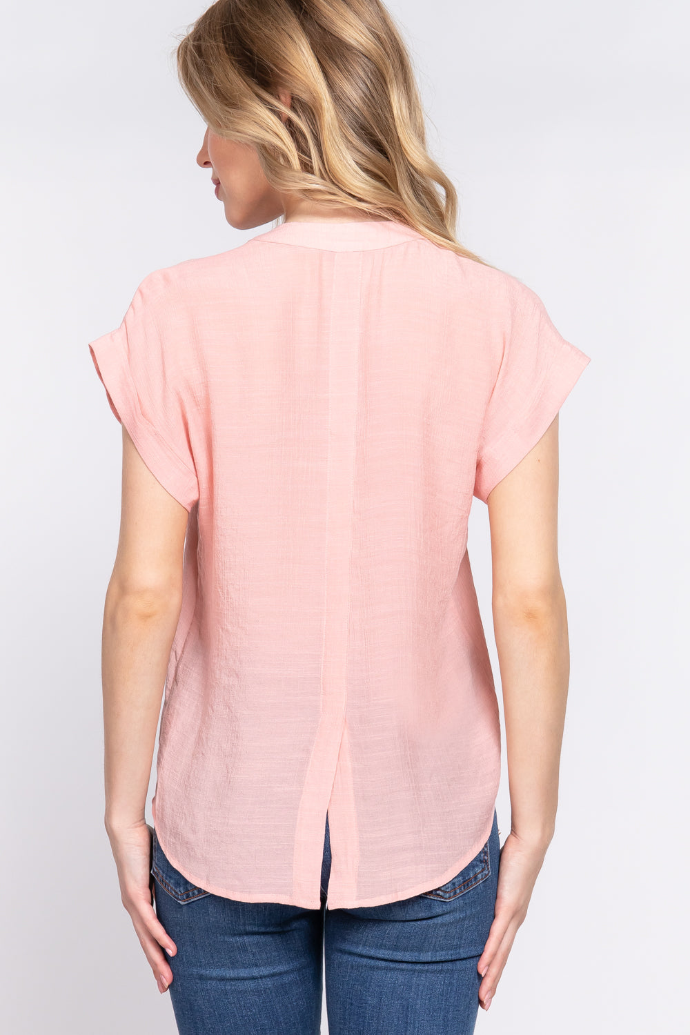 button down woven top