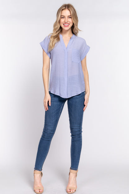 Button Down Woven Top