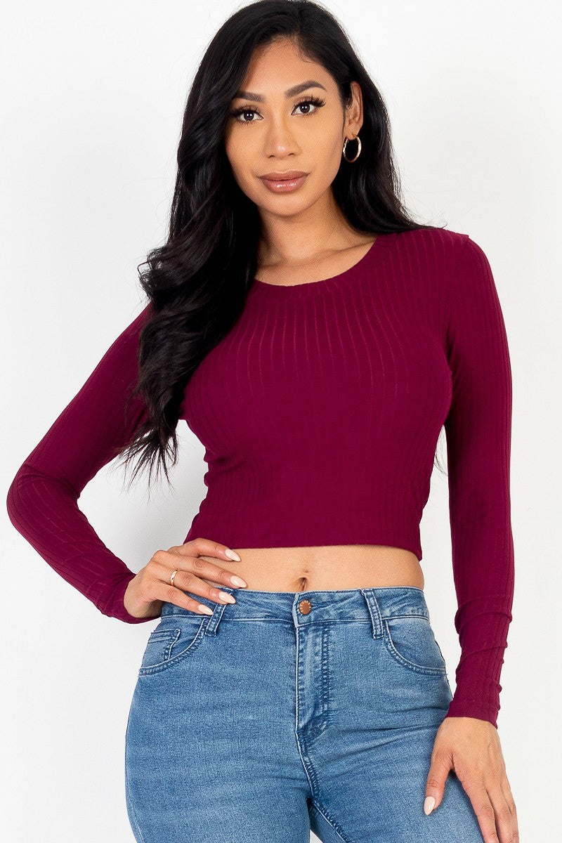 long sleeve crop top