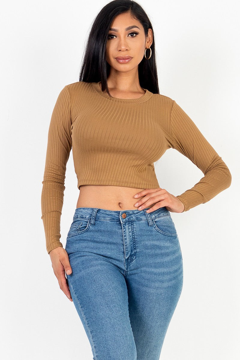 long sleeve crop top